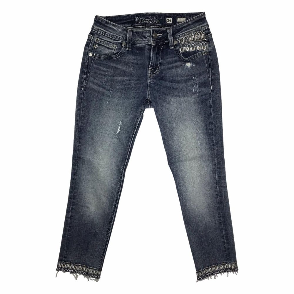 Miss Me Distressed Medium Skinny Ankle Jeans 25 23 - Picture 2 of 12